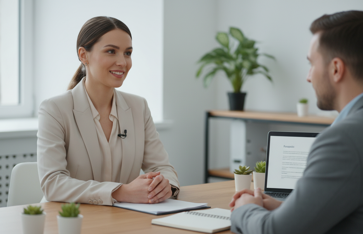 Candidato em entrevista de emprego se preparando para se destacar em processos seletivos