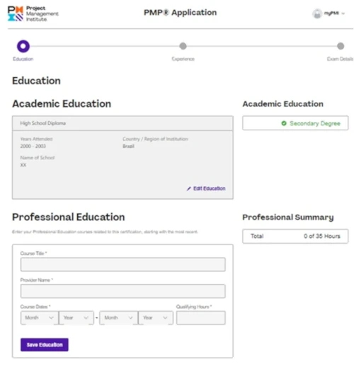 Elegibilidade para o exame PMP