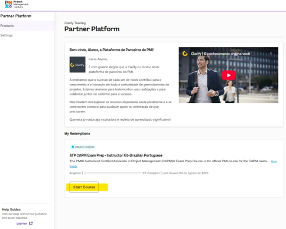 Acesso ao material oficial do PMI